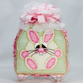 FS-19a Bunny  4.5” x 4.5” 18 Mesh With Stitch Guide Finished Model Pictured Funda Scully 