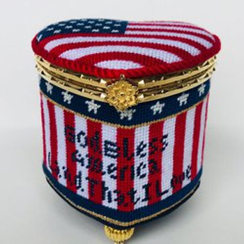 FS-Hrt-2 God Bless USA 18 Mesh 10" x 7" 3" w/Hardware Shown Finished Funda Scully