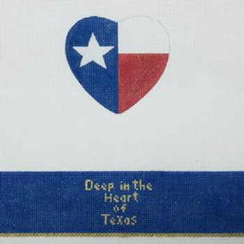 FS-Hrt-1 Deep in The Heart of Texas 3" Heart 10" x 7"  18 Mesh w/Hardware Shown Finished Funda Scully