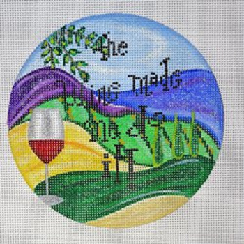 FS-Wine Wine Made Me Do It  18 Mesh 5" Round Funda Scully 