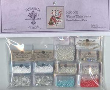 MD100E Mirabilia Designs Winter White Santa Embellishment Pack 09-1408 