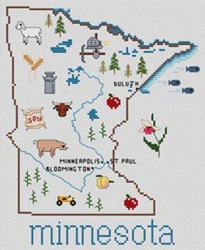 Minnesota Map Sue Hillis Designs 7446 