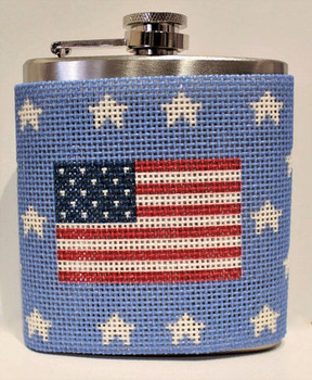 Flask 6 oz. FLL104 American Flag 13 Mesh 8.75 x 3.75 Voila
