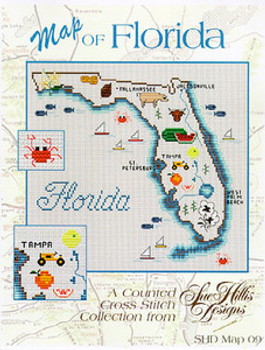 Florida Map Sue Hillis Designs 7432 