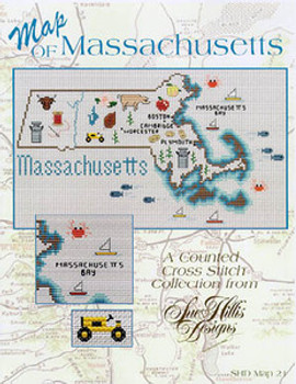 Massachusettes Map by Sue Hillis Designs 7444 