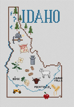 Idaho Map by Sue Hillis Designs 7435 