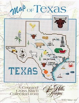 Texas Map Sue Hillis Designs 7466 