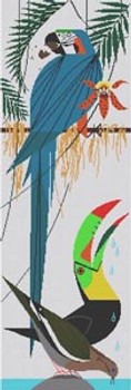 Paradise Pals HC-P306 Parrot Toucan Charley Harper 18 Mesh 7 1/2 x 23