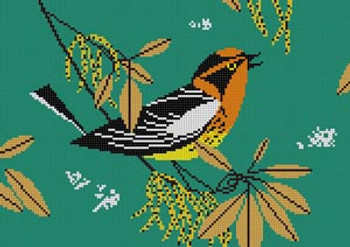 Blackburnian Warbler HC-B241 Charley Harper  13 Mesh 12 x 8 1⁄2