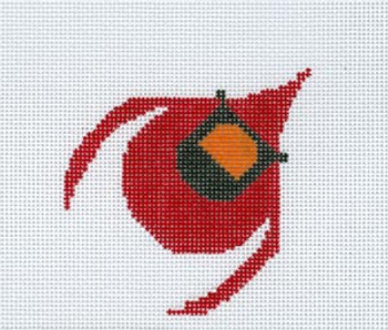 Ornament HC-O263 Cardinal Flying Charley Harper 18 Mesh 4" Round