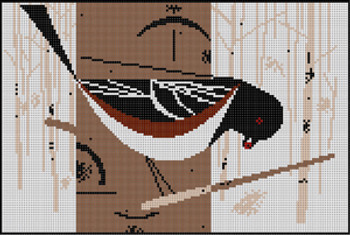 Spotted Towhee HC-S288 Charley Harper  13 Mesh 8 1/2 x 12
