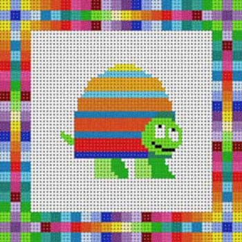 X-096 Colorful Turtle 13 Mesh 51⁄2x51⁄2 Treglown Designs