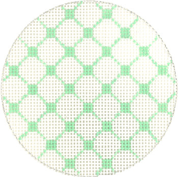 SOS1007 Green Netting Hand-painted canvas 18 Mesh 3in. ROUND BJ Size Son of a Stitch Designs