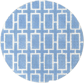 SOS1010 Light Blue Rectangles Hand-painted canvas 18 Mesh 3in. ROUND BJ Size Son of a Stitch Designs