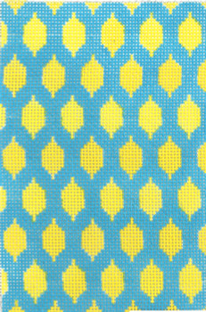 SOS3004 Lemons on Teal  18 Mesh 3.5in x 5.5in BC Size Son of a Stitch Designs