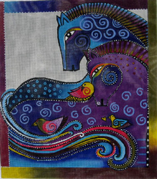 LB-06 Aquatic Mares With stitch guide 14 x 16 18 Mesh LAUREL BURCH