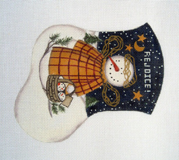 LK-08 Snow Angel With Stitch Guide 5 ½ x 6 ½ 18 Mesh LAURIE KORSGADEN