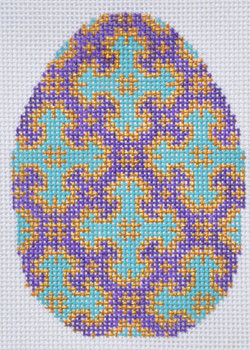 TM-17  Blue and Purple Egg  2 3⁄4x 4 18 Mesh TANYA MERTEL Danji Designs