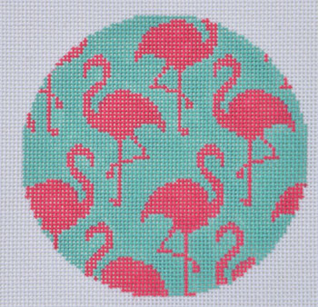 LN-12 Flamingo Ornament 4” Round 18 Mesh ELLE B DESIGNS Danji Designs