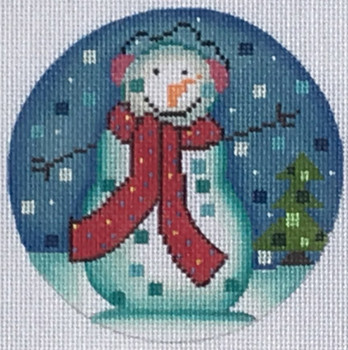 ZIA-47 Snowman Ornament  4” Round 18 Mesh ZIA DESIGNS Danji Designs