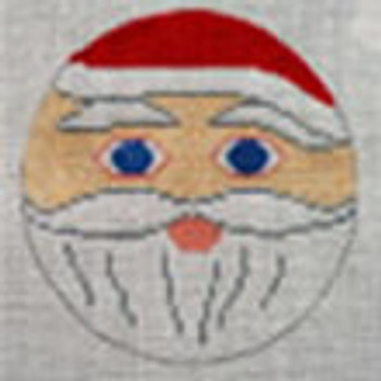 133d Santa face ornament 4" round 18 Mesh Map Designs 