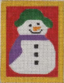 151n Snowman with scarf  W/STITCH GUIDE  3.5 x 4.5 13 Mesh Map Designs 