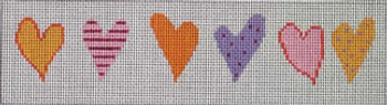 166b Funky Hearts W/STITCH GUIDE 2x8 18 Mesh Map Designs 