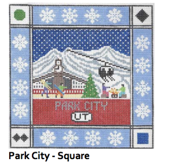 Park City, Utah Square 8.75 x 8.75 13 Mesh Doolittle Stitchery  S121