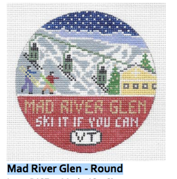 Mad River Glen, Vermont ‐ Round 4.25 x 4.25 18 Mesh Doolittle Stitchery R127