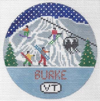 Burke Mountain Vermont  4.25 x 4.25 18 Mesh Doolittle Stitchery R128 