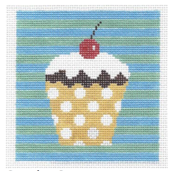 Ornament Cupcake S150 Square 5 x 5 13 Mesh Doolittle Stitchery