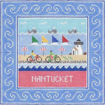 Nantucket Massachusetts Square 8.75 x 8.75 13 Mesh Doolittle Stitchery S301