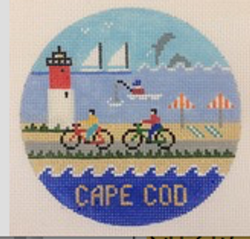 Cape Cod Massachusetts Round 4.25 x 4.25 18 Mesh Doolittle Stitchery R303