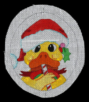 ED-919 Duck Santa 18g, 4" x 4.5" oval DeDe's Needleworks