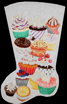 ED-17009 Glorious Cupcake Stocking 18g, 15" x 24" DeDe's Needleworks