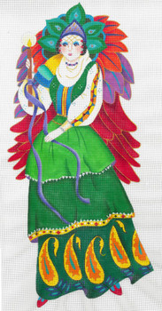 ED-17125 Harlequin Christmas Angel A 18g, 9" x 20" DeDe's Needleworks