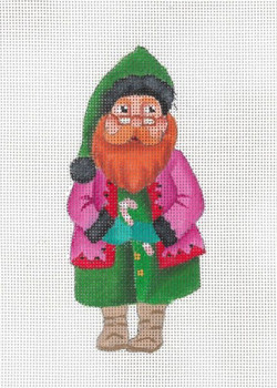 ED-17168G Santa's Helper Elf  - Whiskers 18g, 4" x 5.5" DeDe's Needleworks