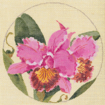 JJL-004 Orchids LINEN 18g, 5.5" diameter JOY JUAREZ  