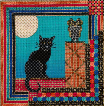 GS-307 Cat And Owl 18g, 8" x 8" Sharon G