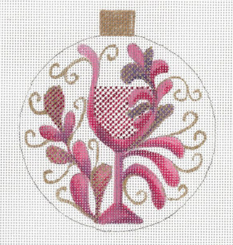 GS-661 Paisley Red Wine Ornament 18g, 4.25" x 4.75" Sharon G