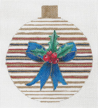 GS-658 Blue Bbw and Holly Ornament 18g, 4.25" x 4,75" Sharon G