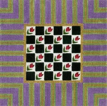 125-A Checkerboards with Flowers Creative Needle