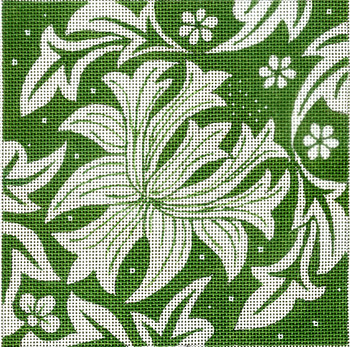 495-C Block Print Green  13g, 8" x 8"  Creative Needle