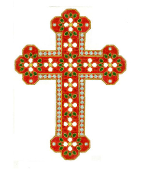 554-JH/R Cross Intricate in Red/Green 18g Creative Needle