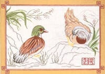 OD-187 Oriental Ducks 18g, 14" x 10" Creative Needle