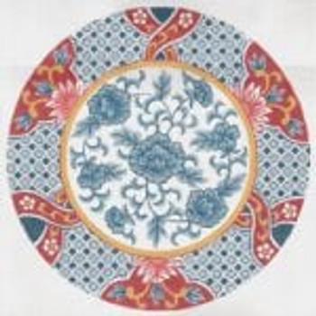 OD-214  Round Imari Blue/Rust 13g, 13" diameter Creative Needle