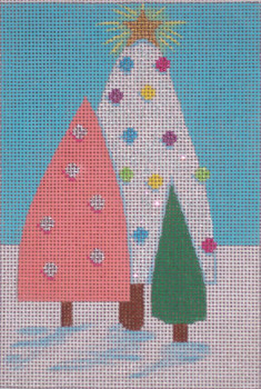 CH301 Christmas Tree Forest 4x6 EyeCandy Needleart