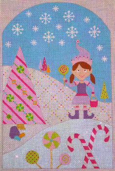 CH408 Kringle Belle Gathering Candy 6.5 x 10  EyeCandy Needleart