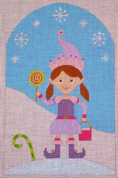 CH409 Kringle Belle Mini - Candy Elf 5 x 8 18 Mesh EyeCandy Needleart