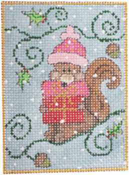 N-188/8 The Squirrel 18 Mesh 2.75 x 3.75 Renaissance Designs With Stitch Guide